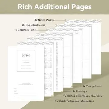 Getink 2025 Linen cover Planner Weekly & Monthly Daily Agenda Book,2025-2026 To Do List Notebook with Colorful Monthly Tabs, Inner Pocket, Elastic Closure, Thick Paper(Beige,5.5 * 8.5)