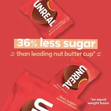 UNREAL Dark Chocolate Peanut Butter Cups (Value Size Bag) | Vegan, 5g Sugar | Gluten Free, Fair Trade, Non-GMO | 9.5oz