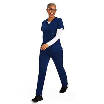 Healing Hands Women's Underscrub Soft Knit Melissa Longsleeve Scrub Tee with Breathable & Easy Care Fabric 5047, S, White