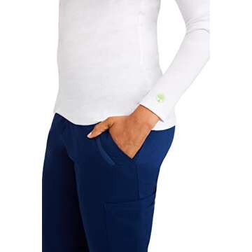 Healing Hands Women's Underscrub Soft Knit Melissa Longsleeve Scrub Tee with Breathable & Easy Care Fabric 5047, S, White