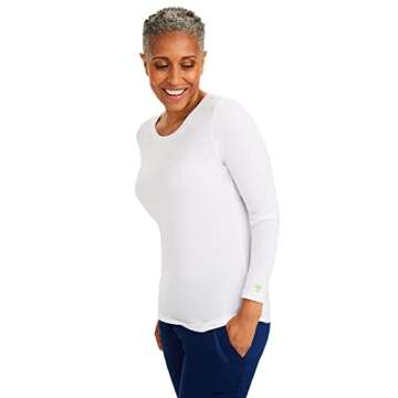 Healing Hands Women's Underscrub Soft Knit Melissa Longsleeve Scrub Tee with Breathable & Easy Care Fabric 5047, S, White