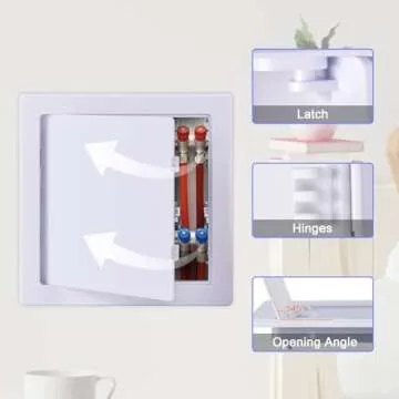 Suteck Plumbing Access Panel for Drywall Ceiling 6 x 6 Inch Reinforced Plastic Wall Access Doors Removable Hinged Panel