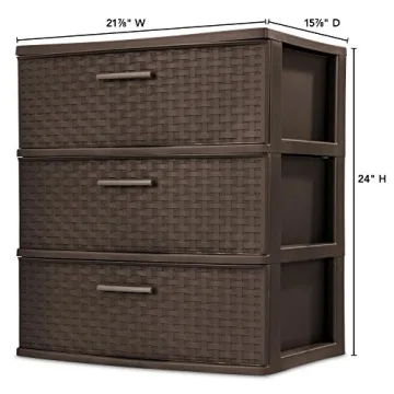 Stylish BLOSSOMZ Wide Weave Tower - 3 Drawers