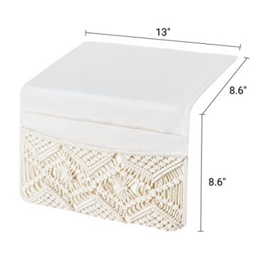 Mkono Boho Bedside Caddy Organizer with 4 Pockets