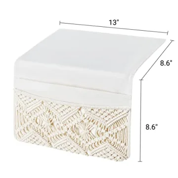 Mkono Boho Bedside Caddy Organizer with 4 Pockets