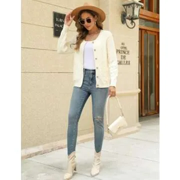 CiCiBird Women's Fall Cable Knit Cardigan Sweater