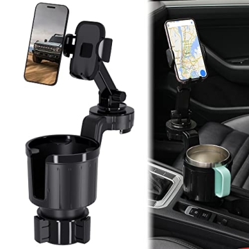 MS MASTER SHOW Portable Electronic Device Mount - Large Car Cup Holder Expander with Phone Holder