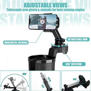 MS MASTER SHOW Large Cup Holder with Smartphone Mount