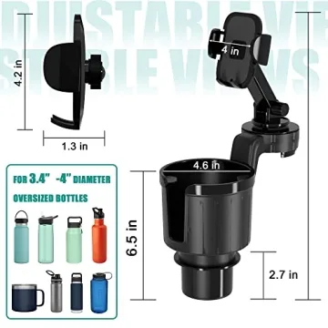 MS MASTER SHOW Large Cup Holder with Smartphone Mount