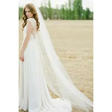 Elegant Latious Cathedral Wedding Veil - 118" Tulle