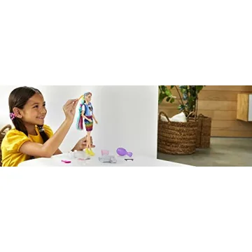 Barbie Leopard Rainbow Hair Doll with Color-Changing Highlights