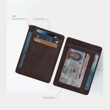 Clifton Heritage Leather Minimalist Wallet - RFID Card Holder
