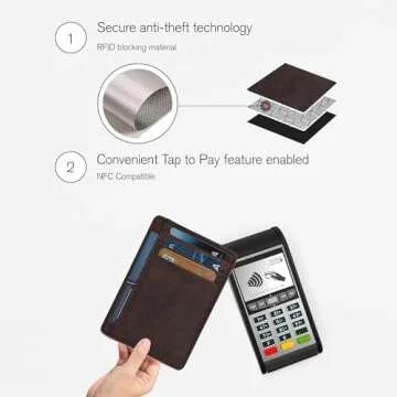 Leather Minimalist Wallets for Men & Women RFID Blocking