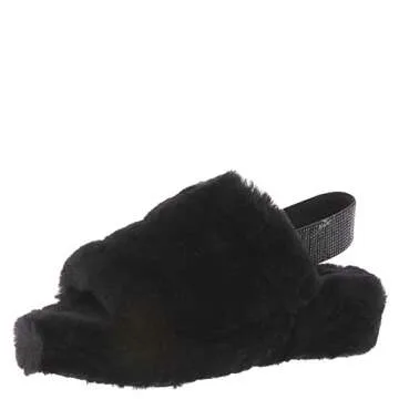 UGG Women's Fluff Yeah Bling Slipper, Black, 10