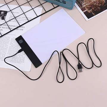 Kayueti A5 LED Drawing Tablet Thin Art Stencil Drawing Board Light Box tracing Table pad, for 5D Diamond Painting Full Drill Embroidery, Cross Stitch Embroidery, Embossing, Sewing Projects etc