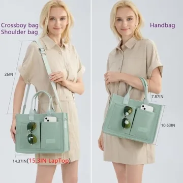 Stylish Canvas Tote Bag with Pockets for Women