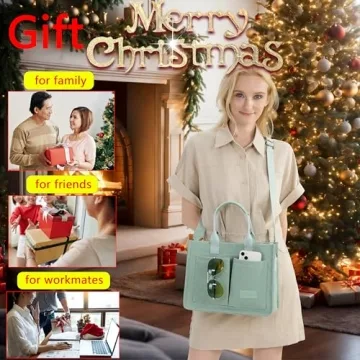 Stylish Canvas Tote Bag with Pockets for Women