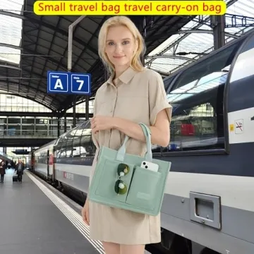 Stylish Canvas Tote Bag with Pockets for Women