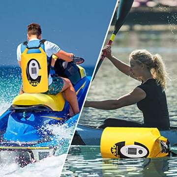 Qoolife Waterproof Dry Bag with Bluetooth Speaker and Lights