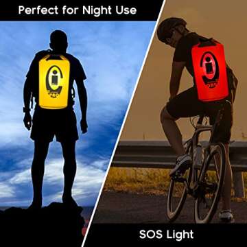 Qoolife Waterproof Dry Bag with Bluetooth Speaker and Lights