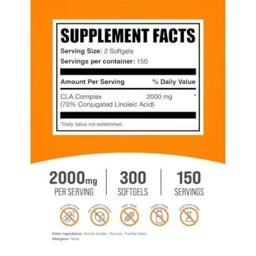 BulkSupplements CLA Softgels 2000mg - Pure & Effective Weight Loss Support