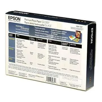 Epson S041727 Premium Photo Paper, 68 lbs., High-Gloss, 4 x 6 (Pack of 100 Sheets),White