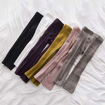 6 Pack Toddler Baby Cable Knit Ankle Leggings Pants Footless Winter Tight Stockings for Girls