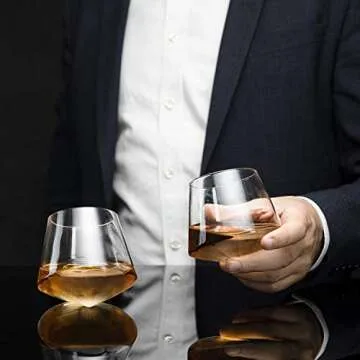 The Wine Savant Diamond Whiskey Decanter l With 2 Diamond Glasses Decanter Set, Diamond Wine Glass Holding Base With 2 Diamond Glasses Liquor, Scotch, Rum, Bourbon, Vodka, Tequila