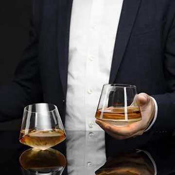 The Wine Savant Diamond Whiskey Decanter l With 2 Diamond Glasses Decanter Set, Diamond Wine Glass Holding Base With 2 Diamond Glasses Liquor, Scotch, Rum, Bourbon, Vodka, Tequila