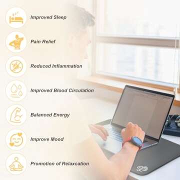 Grounding Mat for Bed for Improve Sleep, Inflammation, Pain Relief, 23 x 35 inch 3MM Thickened Large...