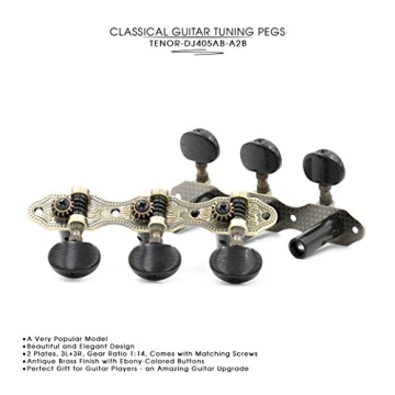 DJ405AB-A2B TENOR Classical Guitar Tuners - Antique Brass Finish