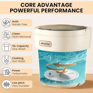 Small Portable Washing Machine with Spin Basket - Ideal for Delicates