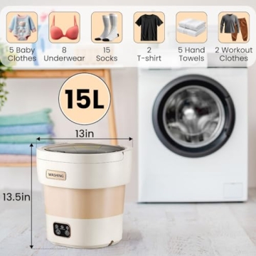 Small Portable Washing Machine with Spin Basket - Ideal for Delicates