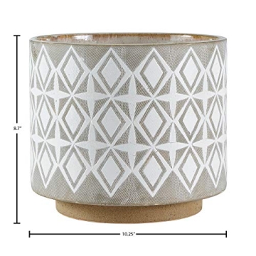Stylish Rivet Geometric Ceramic Planter for Home Office