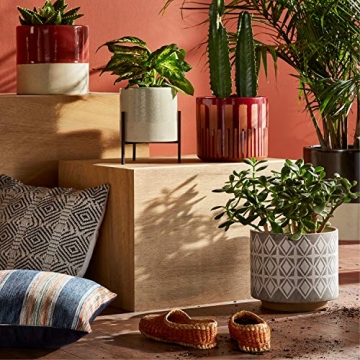 Stylish Rivet Geometric Ceramic Planter for Home Office