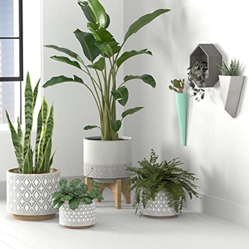 Stylish Rivet Geometric Ceramic Planter for Home Office