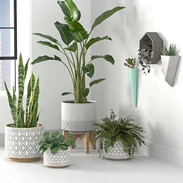 Stylish Rivet Geometric Ceramic Planter for Home Office