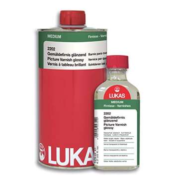 Lukas Artist Glossy Picture Varnish Oil Medium - Water Bright, Soluble in Turpentine and Mineral Spirits - 1000 ml