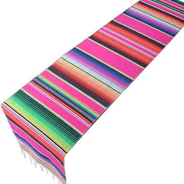 14x108 inch Mexican Serape Table Runner for Festive Gatherings and Decor