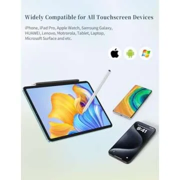 Stylus Pen for Touchscreen, Accokids 2 in 1 High Sensitivity Rotatable Stylus for Apple iPhone iPad Pro Android Tablets Chromebook All Universal Touch Screens with Extra 6 Tips (2Pack-Black/White)