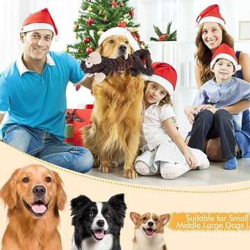 Letsmeet Dog Squeak Toys Plush Dog Toy with Crinkle Paper, Tug of War Pull Interactive Dog Toys for Puppies, Small, Medium, Large Dogs