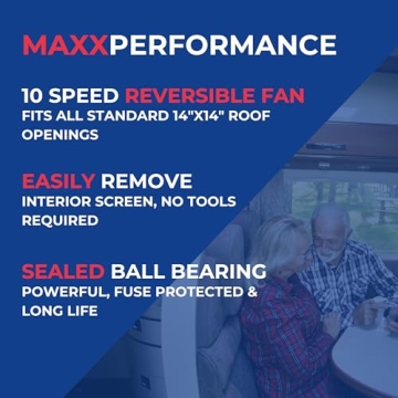 MaxxFan Deluxe RV Vent with Dual Airflow & Rain Shield