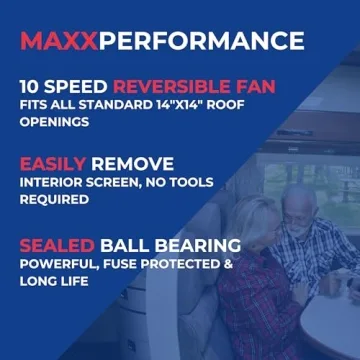 MaxxFan Deluxe RV Vent with Dual Airflow & Rain Shield