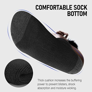 Closemate Moisture Wicking Cushion Crew Socks 6 Pairs