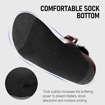 Closemate Moisture Wicking Cushion Crew Socks 6 Pairs