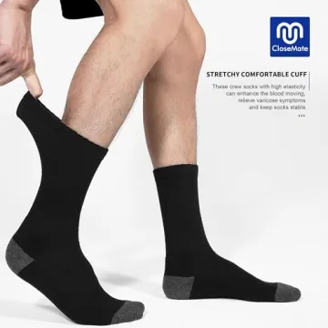 Closemate Moisture Wicking Cushion Crew Socks 6 Pairs