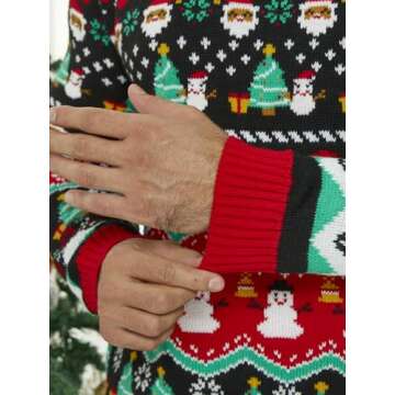 MyFav Men Ugly Christmas Sweater Winter Novelty Pullover Sweater for Funny Holiday Xmas Party, Xmas Tree, XXXL
