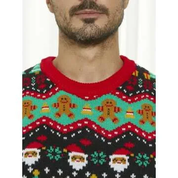 MyFav Men Ugly Christmas Sweater Winter Novelty Pullover Sweater for Funny Holiday Xmas Party, Xmas Tree, XXXL