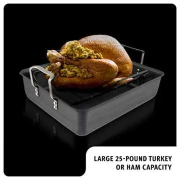 Calphalon Classic 16-Inch Roaster with Nonstick Rack - Even Heating and Easy Cleanup