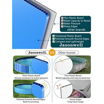 Jasonwell Foldable Dog Pool - Collapsible, Portable Fun